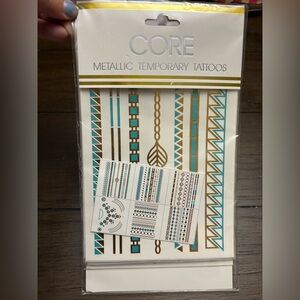 Core Metallic Temporary Tattoos in Gold and Blue
